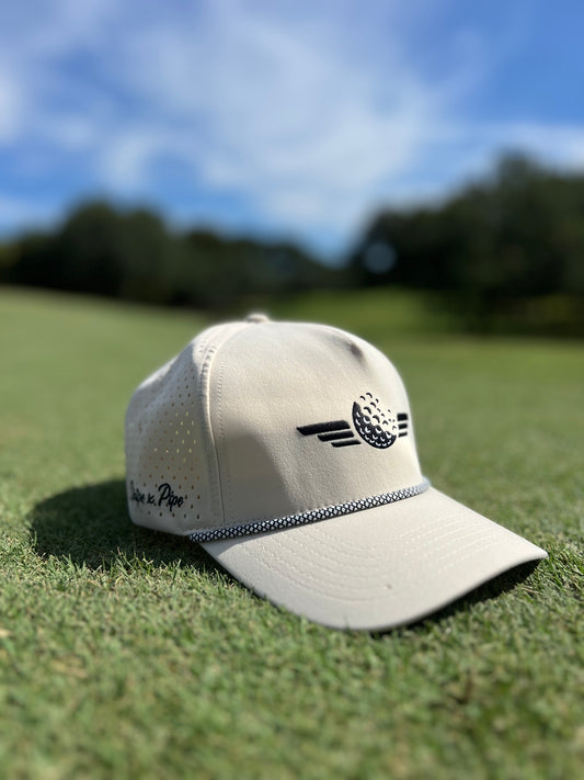 Stripe and Pipe Rope Hat (Khaki)