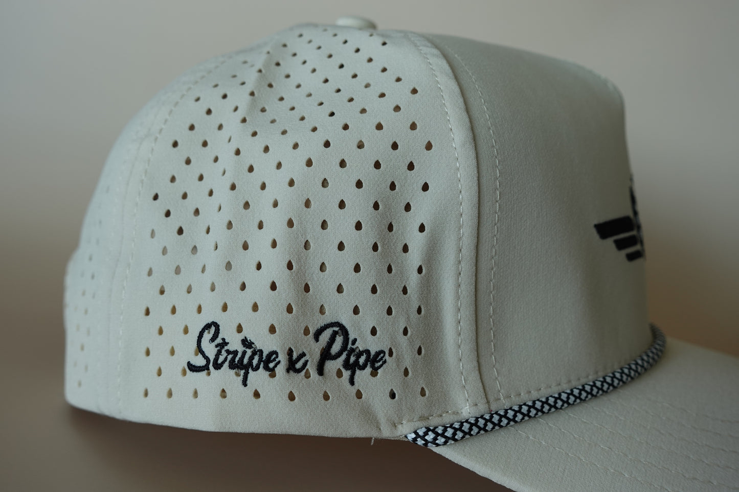Stripe & Pipe Rope Hat - Khaki