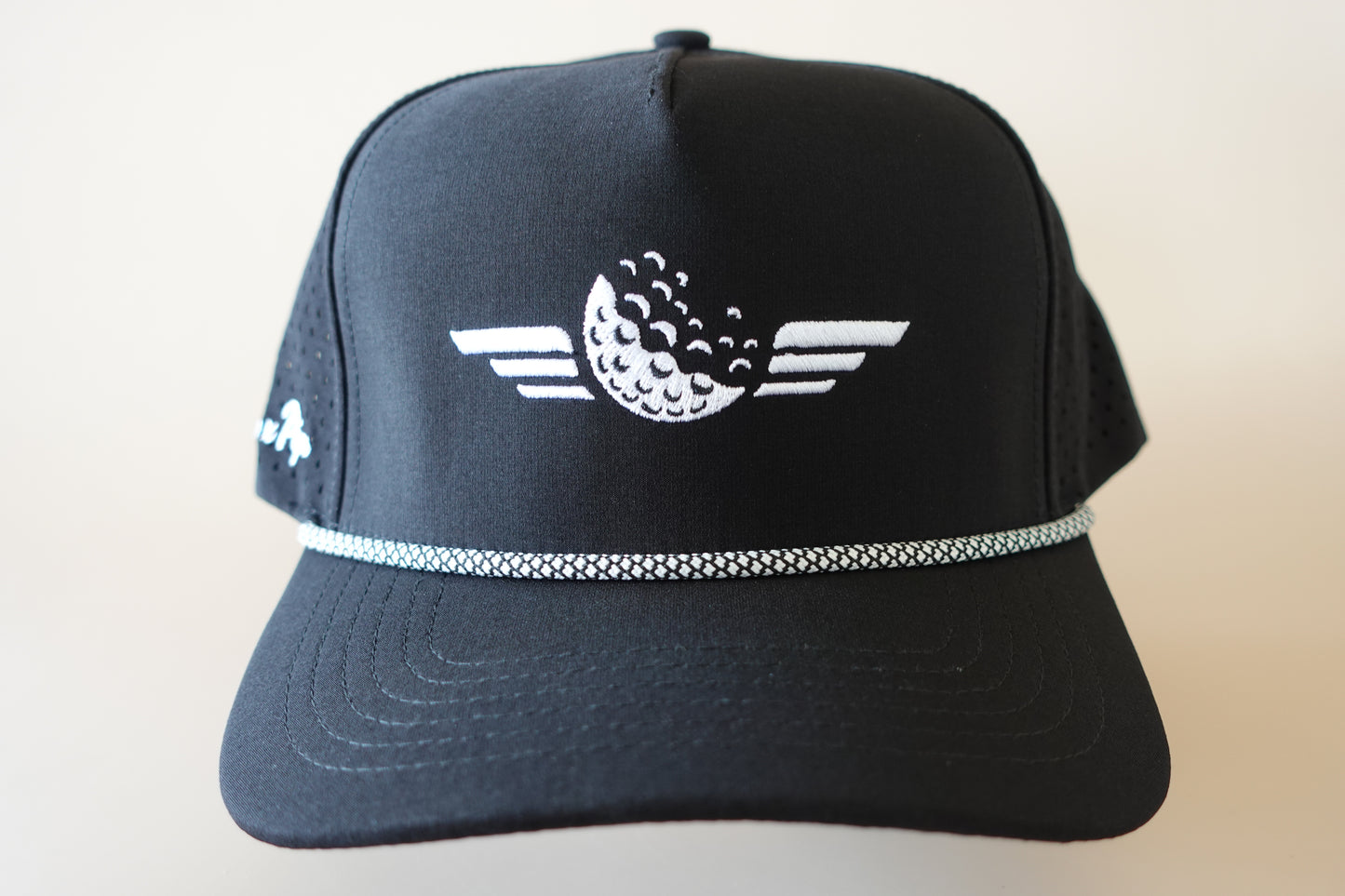 Stripe and Pipe Rope Hat - Black