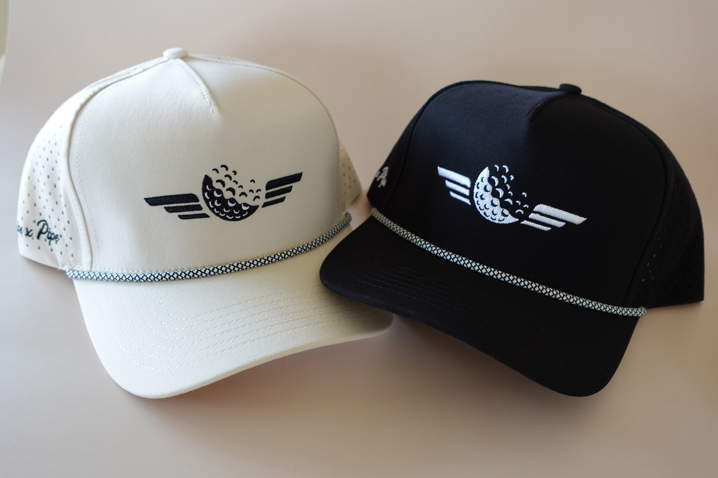 Stripe and Pipe Rope Hat - Black