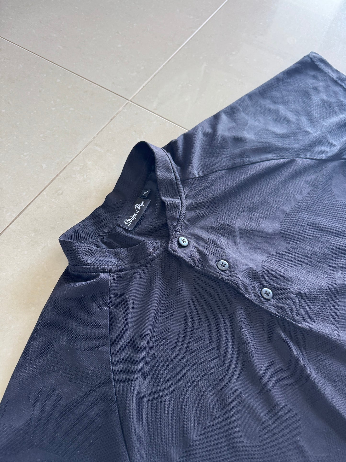 Black Camouflage Blade Collar Shirt