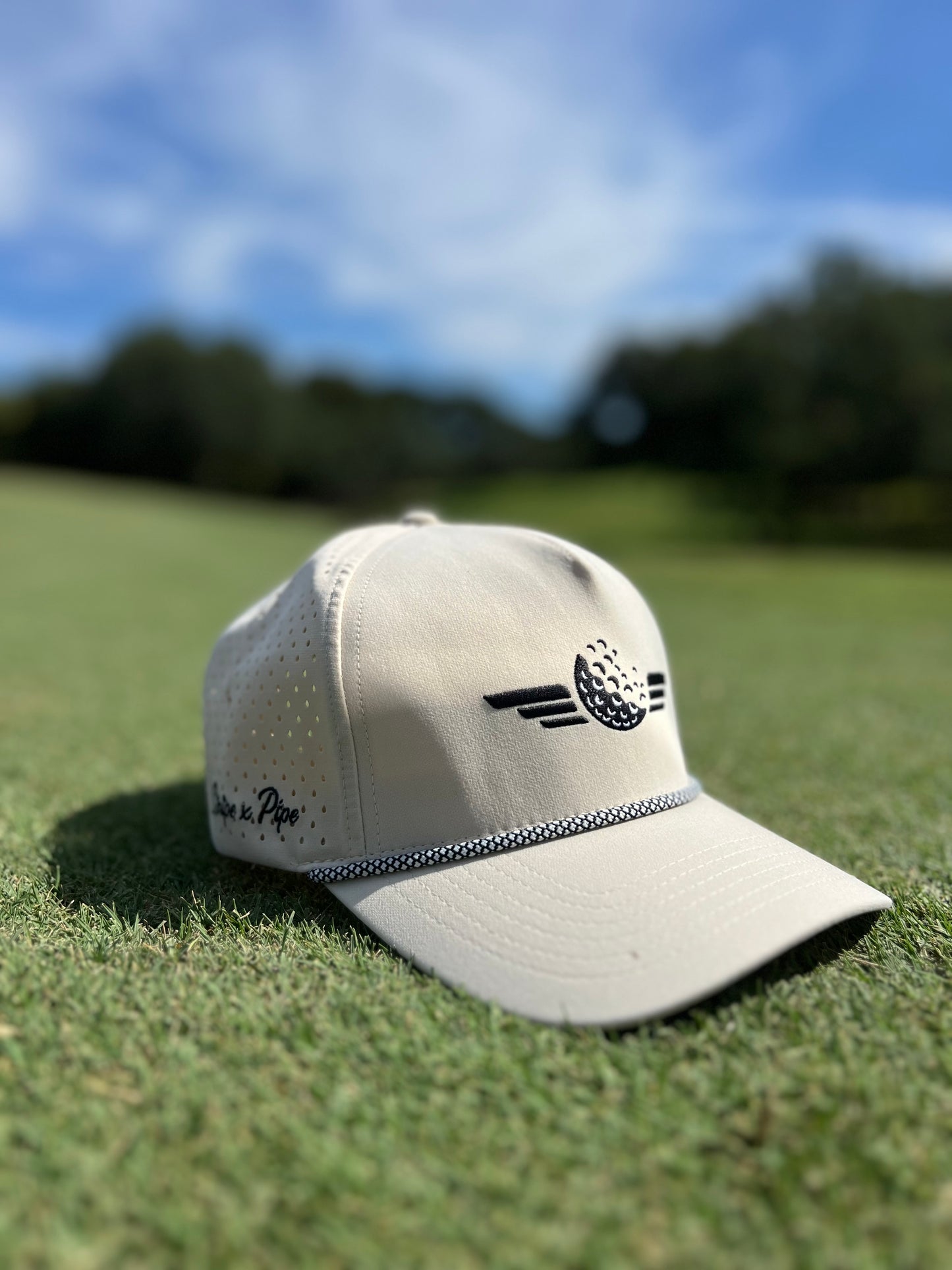 Stripe and Pipe Rope Hat (Khaki)